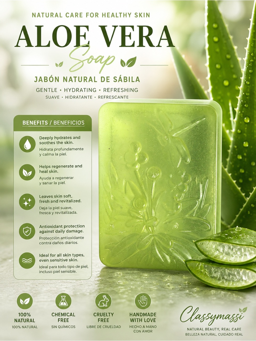 Aloe Vera Hand Soap — Hydrating Green Soap Bar